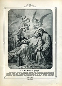 Tod des heiligen Joseph  - Holzstich - aus 1906   - Picture 1 of 1