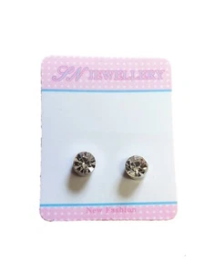 Pendientes de cristal magnético sin perforación 5 mm azul zafiro transparente rojo o negro - Imagen 1 de 6