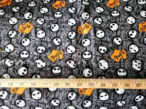 Disney Jack Skellington Nightmare Before Christmas Cotton Sewing Fabric 60 " NEW - Picture 1 of 1
