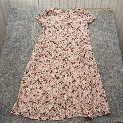 Vintage 90s Y2K Fashion Bug Maxi Dress 18 Romantic Floral Cottagecore Soft Girl - Image 1 of 4