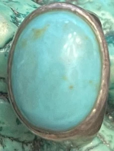 Navajo Sterling Silver Sleeping Beauty Turquoise Ring Sz 7.5 Native American - Picture 1 of 12