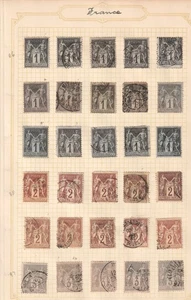 Page of Classic France Stamps 1870-1890 - Peace and Commerce Series - Picture 1 of 1