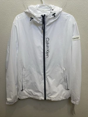 Calvin Klein Hombre Mediano Blanco Manga Larga Pullover Chaqueta con Capucha Elastizada Nuevo con Etiquetas Foto 1 de 4