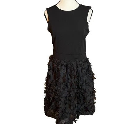 Mini Vestido Carla Conti Negro 3D Floral Recorte Espalda Cóctel Talla XL NUEVO SIN ETIQUETAS Italia Foto 1 de 4