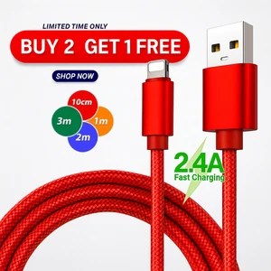 Für iPhone USB Schnell Ladekabel Geflochten 1M 2M 3M Kabel 14 13 12 11 8 XR Pro Max - Bild 1 von 11