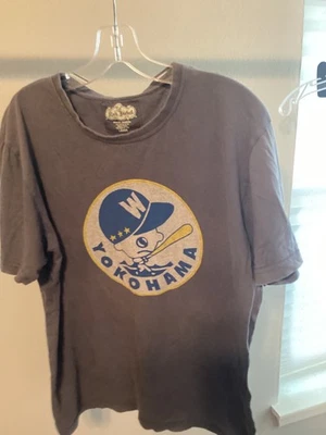 Large Yokohama Whales BayStars Japanese League baseball retro t-shirt Red Jacket - Image 1 of 2