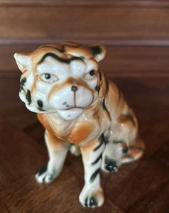 Estatuilla de porcelana de hueso de tigre vintage de 3,5" - Imagen 1 de 10