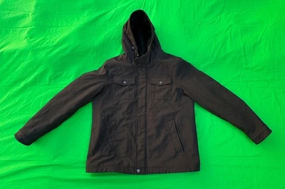 Dockers Men's Black Sherpa Lined Hooded Jacket Size L. - Image 1 of 4