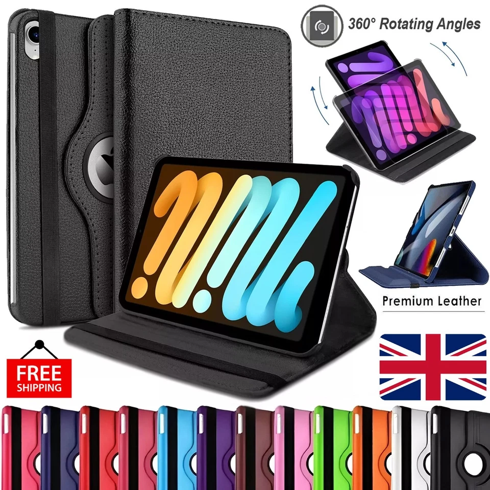 360 Rotating Leather Folio Case Cover Stand for Apple iPad 2 3 4 Mini Air1 2 9.7 - Image 1 of 1