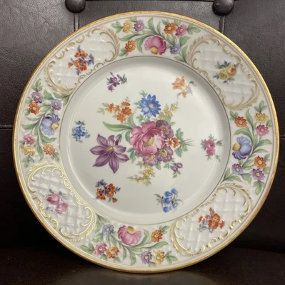 Plato de cena antiguo Dresden SCHUMANN 9 3/4" Baviera Foto 1 de 3