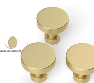 10 Pack Gold Cabinet Knobs and Pulls - Round Drawer Knobs Brushed Brass for K... - Picture 1 of 3