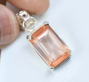 24,55 ct natürlicher Padparadscha Saphir 925 Sterlingsilber Anhänger zertifiziert - Bild 1 von 9