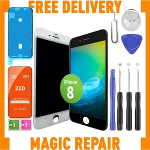 For iPhone 8 Prime Black/White Screen Replacement +Digitizer+ Tools+Protector UK - Picture 1 of 10