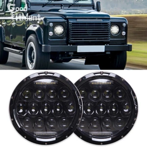 2x Per Land Rover Defender 110 7'' Faro LED Anabbagliante DOT - Foto 1 di 14