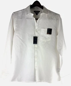 Camicia Luxury Marc Anthony Misto Lino Bottoni Slim Fit Nuova con etichette, Uomo Medium - Foto 1 di 8