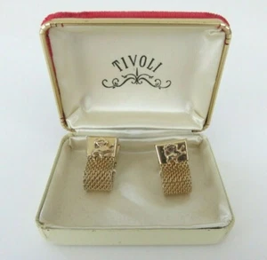 Vintage Swank Tivoli Gold Wraparound Cufflinks in Original Box - Picture 1 of 5