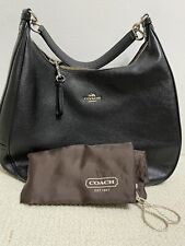 COACH 100% Auth- Solid Black Pebbled Leather LexyHobo Shoulder Bag Purse- LARGE