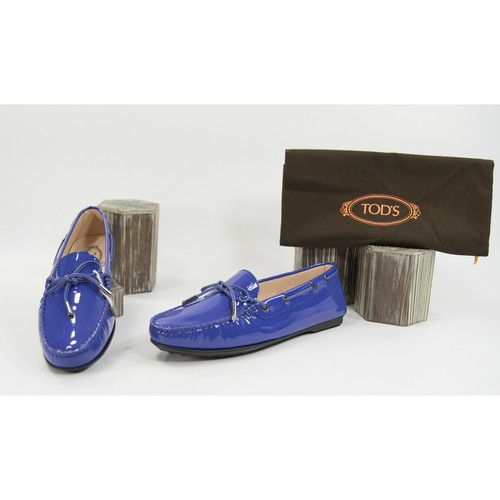 TOD’S Mocassini autista mocassini Tod's Gomma Lu Laccetto viola in pelle verniciata 36 5 nuovi con scatola