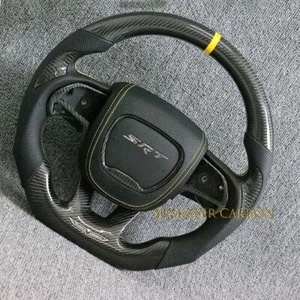 Carbon fiber Steering Wheel Fit Dodge Charger Hellcat Jeep SRT8 2015+ W/Heated - Picture 1 of 4