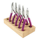 Purple Jewelry Pliers Set of 5 on Block Holder - KIT-4600