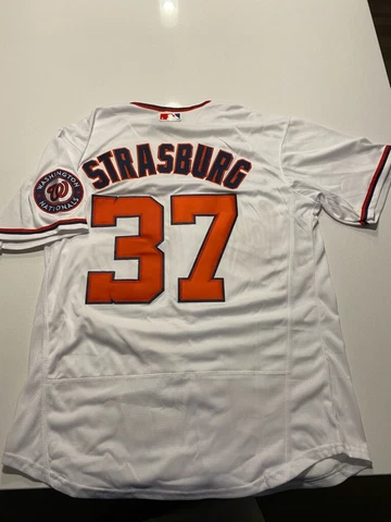 New!!! WA NATIONALS #37 STRASBURG WHITE Baseball Jersey X-Large Cover