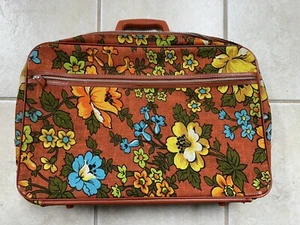 Galaxy Vintage Retro Suitcase Floral Flowers Bantam Travelware 70’s 60's MCM - Picture 1 of 13