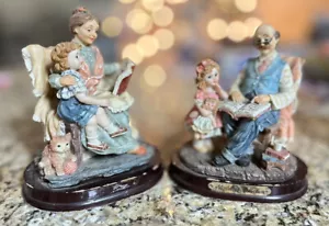 Montefiori Collection Vintage Grandparents Reading To Grandchildren Figurines - Picture 1 of 6