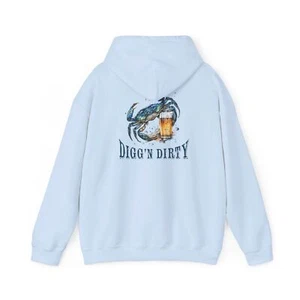 Digg'n Dirty Crabby Beer-Hooded Sweatshirt 3 colors and 8 sizes - Picture 1 of 13