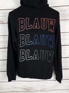 Scotch & Soda Amsterdams Blauw Mens Hoodie Sz M Black Kangaroo Pocket Sweatshirt - Picture 1 of 7