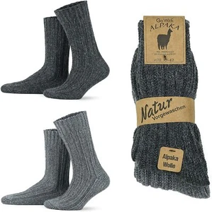 2 Pairs Alpaca Wool Heavy Duty Thermal Work Boots Socks for Men and Women - Picture 1 of 23