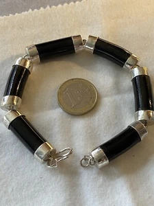 1)❤️‼️ Armband , schwarze Koralle in Silber 925 gefasst. 10mm RARITÄT - Bild 1 von 4