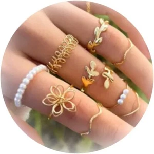 Knuckle Rings Set for Women Girls Stackable Midi Finger Rings Boho Stacking Ring - Picture 1 of 6
