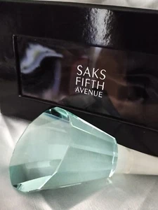 NOS Saks Fifth Avenue Faceted Glass Crystal Wine Bottle Stopper Blue Green Teal - Picture 1 of 9