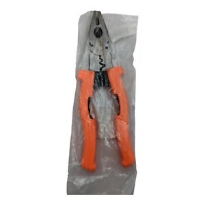 Tooltime 8" Multi Function Linesman Pliers Orange Handle Brand New Free Postage