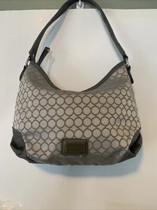 Nine West Hobo Bag 13" x 9", Silver & Gray Silver Hardware Pink interior - Picture 1 of 21