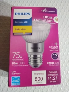 Philips Ultra Definition 75W Equivalent Bright White PAR20 Medium Dimmable LED - Picture 1 of 5