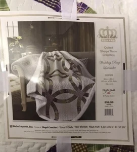 Virah Bella® Collection - "Wedding Ring Lavender " Quilted Sherpa Blanket - Picture 1 of 2