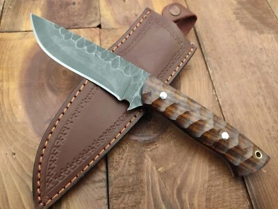Custom Handmade Carbon Steel Acid Washed Camping Survival Outdoor Hunting Knife - Image 1 of 4