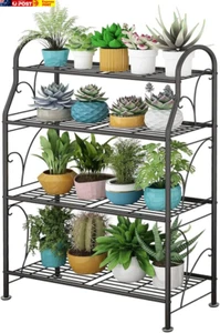 Delsol Metal Plant Stand Rack, Indoor Outdoor Plant Display Shelf Flower Pot Hol - Picture 1 of 9