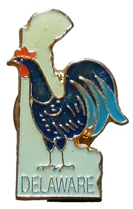Prendedor de solapa de pájaro del estado de Delaware (gallina azul) - Imagen 1 de 2