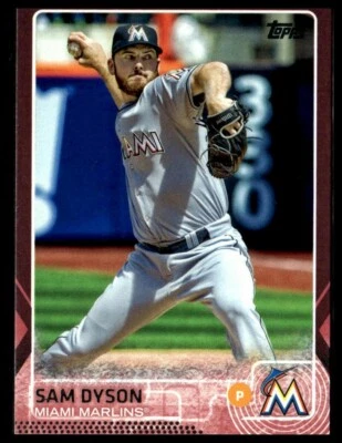 2015 Topps Update US40 Sam Dyson Miami Marlins Mother's Day Pink 39/50 - Image 1 of 2