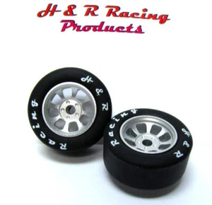 H&R Racing HR1106 27x12mm Front Silicone Tire NASCAR Silver Wheel 1/24 Slot Car - Picture 1 of 1