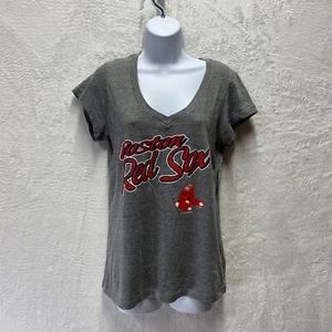 Boston Red Sox Baseball Olympia Fitted T-Shirt Women's Large Gray New England - Picture 1 of 11