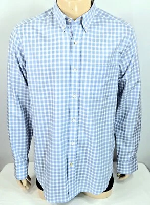 J. McLaughlin Carnegie Woven Sports Shirt, Blue Checks, Sz M, NWT - Image 1 of 4