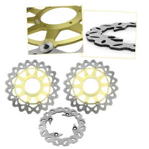 Front Rear Brake Disc Rotors Set Fit Honda CBR1000RR 2006 2007 Gold Motor - Picture 1 of 12