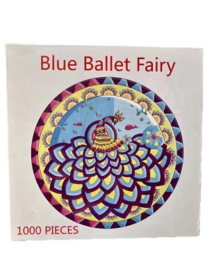 NOVO Quebra-cabeça Feminino - Fada do Balé Azul - 1000 Peças Desafio de Cor Redonda - Imagem 1 de 4