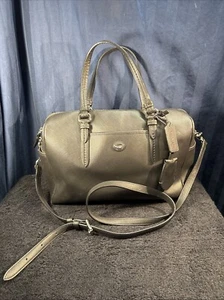 Coach Women's Black Leather Detachable Strap Travel Satchel/Top Handle Bag P1 - Picture 1 of 16