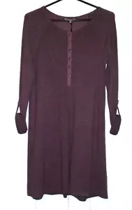 Z Supply Womens Dress Marled Henley Deep Cola SMALL Tab Sleeve Super Soft Comfy - Picture 1 of 17