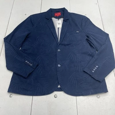 Blazer Guess Alex estampado azul ennegrecido para hombre talla XXL  Foto 1 de 4