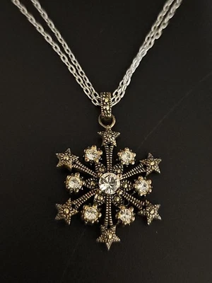 Collar colgante de copo de nieve Judith Ripka, plata de ley, circonita cúbica Foto 1 de 4